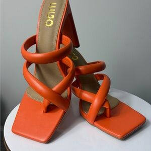 EGO Bold Orange Strappy Heels